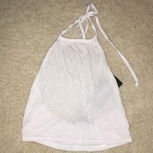 Boohoo white crop top, halter top